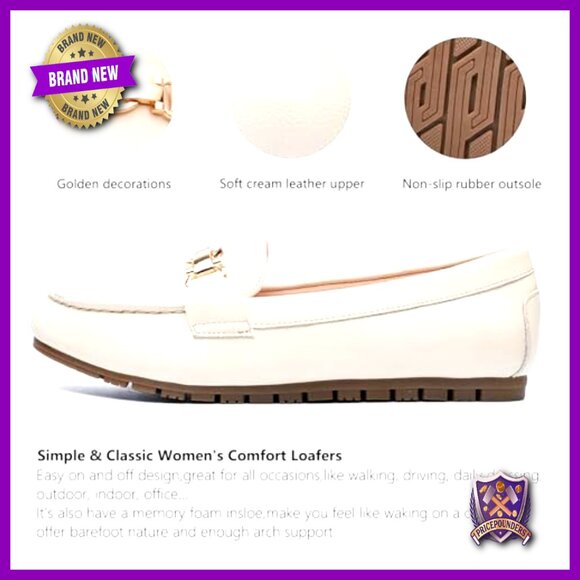 Women's Loafers Slip-On Work Flats Comfortable Lightweight Business Casual Shoes - Picture 4 of 7